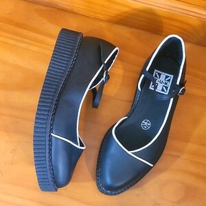 TUK Black and White Platform Shoes